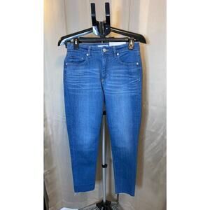 NWT LOFT The Skinny Size 27 Mid Rise Curvy Regular Raw Hem Jeans